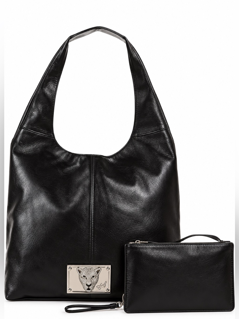Sharif Legacy Pearlized Slouchy Leather Hobo with Wristlet